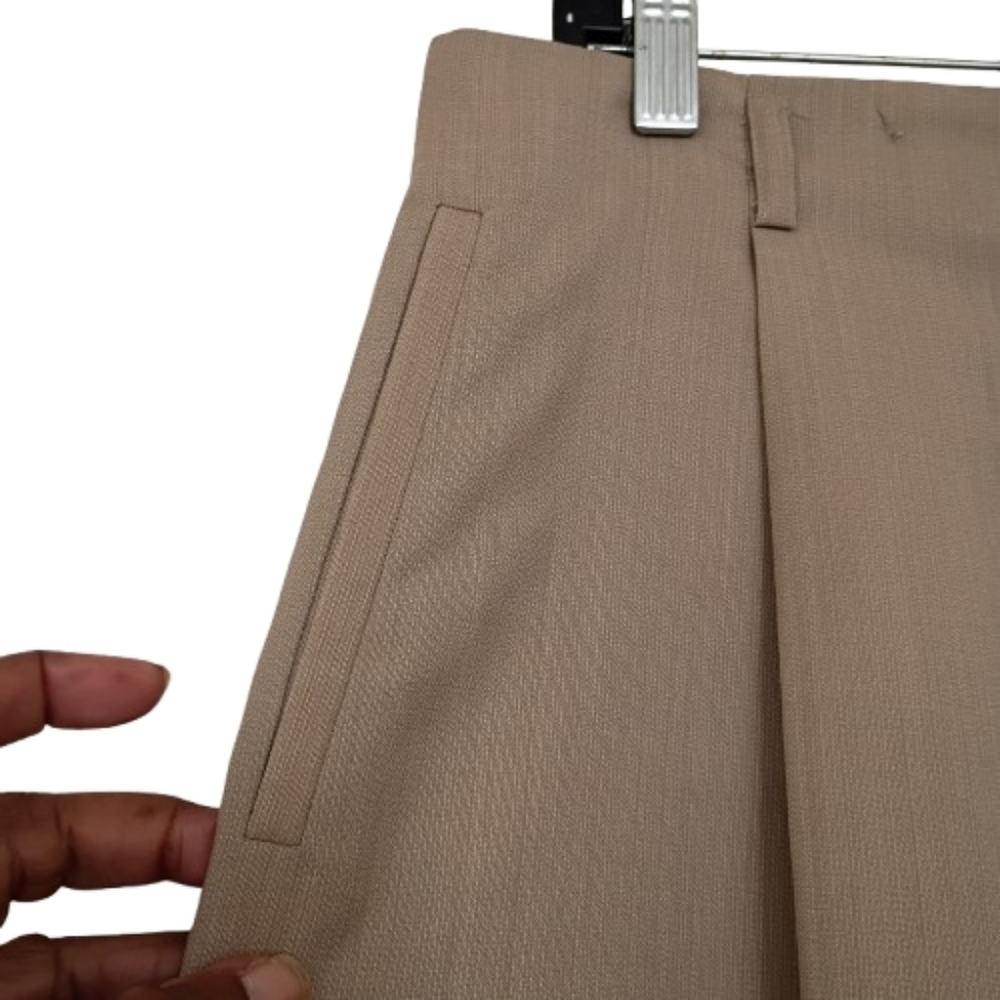 Zanella Taupe Wide-Leg Pleated Trousers - Picture 2 of 15
